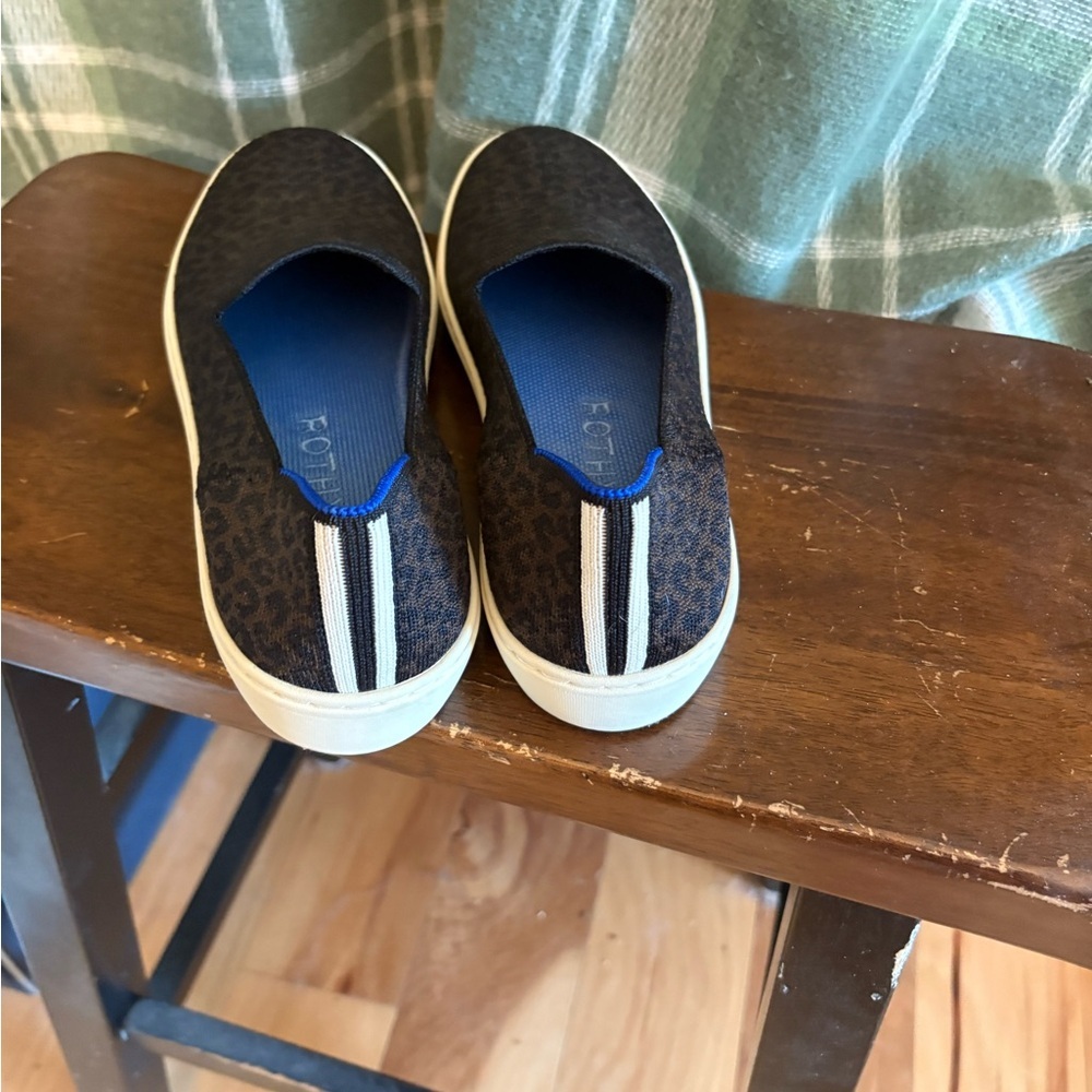 Rothy's the Original leopard print Slip-On Sneakers 8 - Picture 3 of 7